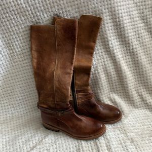 Bed Stu rustic knee high boot Carmel color Hand crafted leather individually nbr